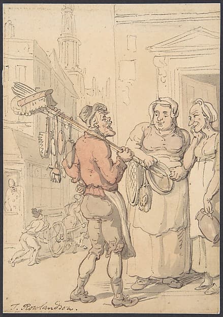 Street Scene: Vendor of Brushes — Thomas Rowlandson