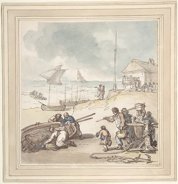 Figures by the Seashore — Thomas Rowlandson