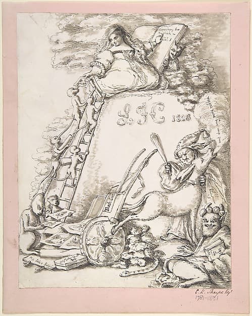 "Repository for Rubbish, vol. I, L.F.C 1828", Illustration for children's book — Charles Kirkpatrick Sharpe