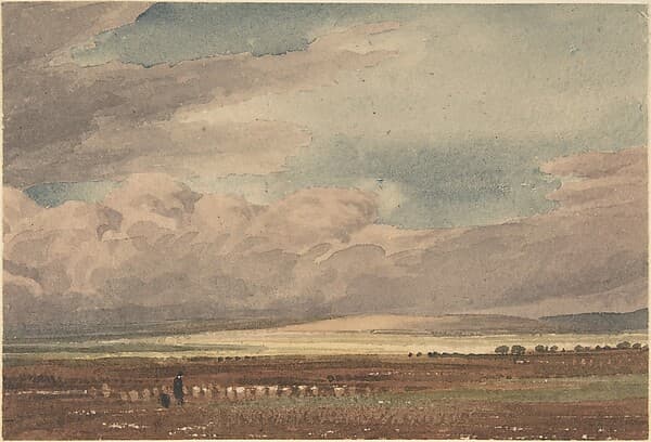 Salisbury Plain with Old Sarum in the distance, Wiltshire — William Turner of Oxford