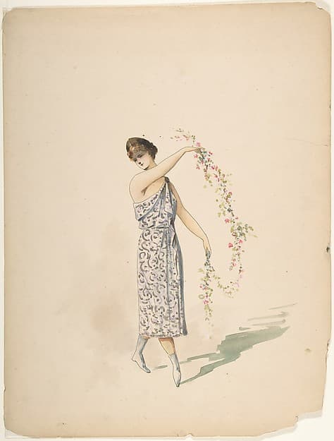 Costume Design for a Maiden Draped in White — Charles Bianchini