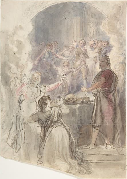 Scene from "My Aunt Margaret's Mirror" (Keepsake Story by Sir Walter Scott) — John William Wright