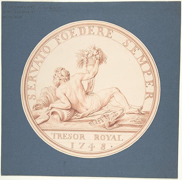 Design for a Token: Trésor Royal 1748 — Edme Bouchardon