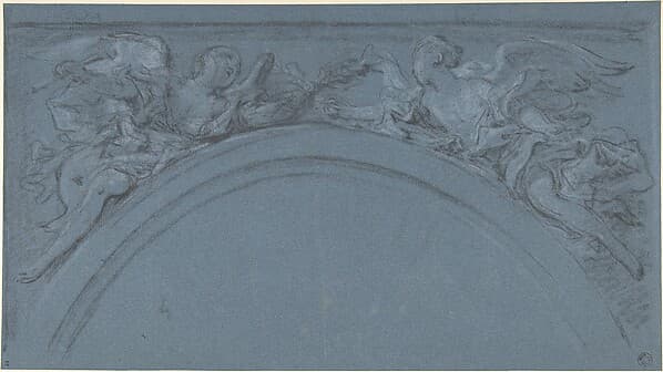 Two spandrels with winged figures — François Boucher