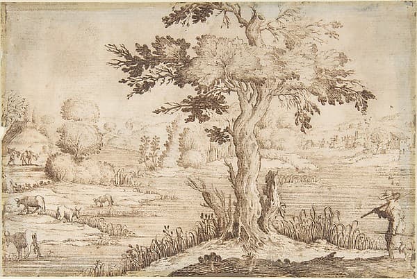 Shepherd in a Landscape — Jacques Callot