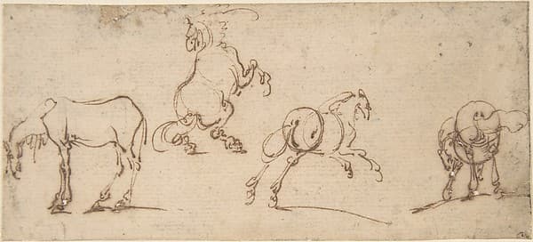 Four Studies of Horses — Jacques Callot