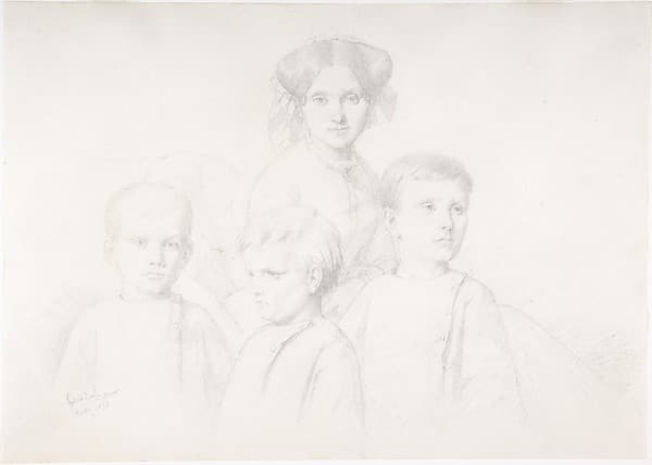 Portrait of Woman and Three Children — Gustave Boulanger