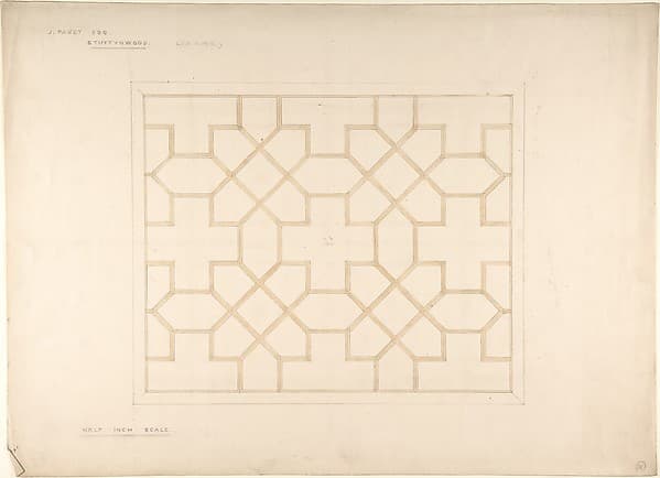 Ceiling design for the Library, Stuffynwood Hall, Derbyshire — John Gregory Crace