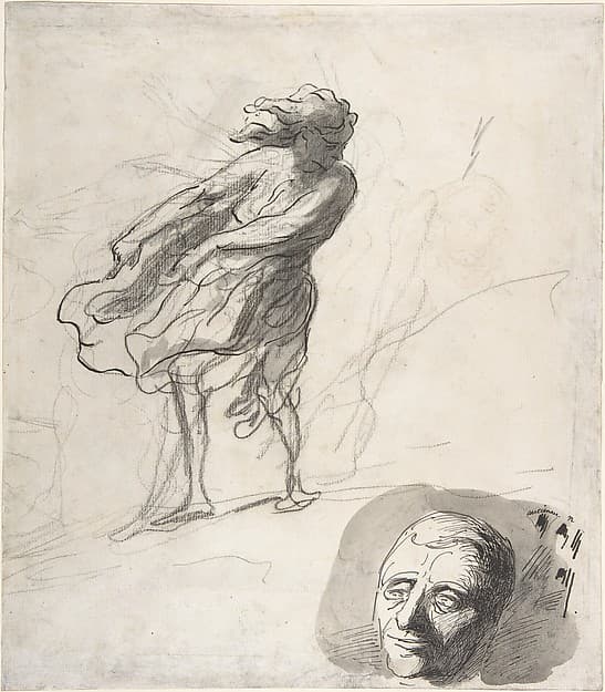 Sheet of Studies with a Dancer — Honoré Daumier