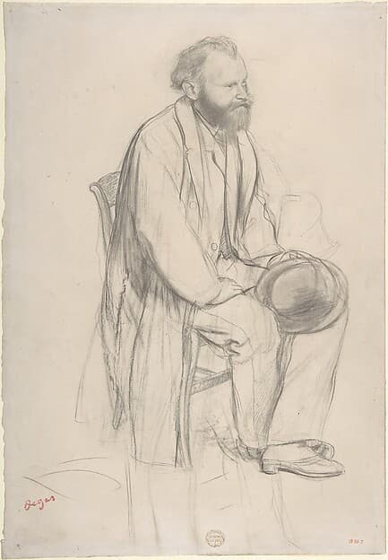 Édouard Manet, Seated, Holding His Hat — Edgar Degas