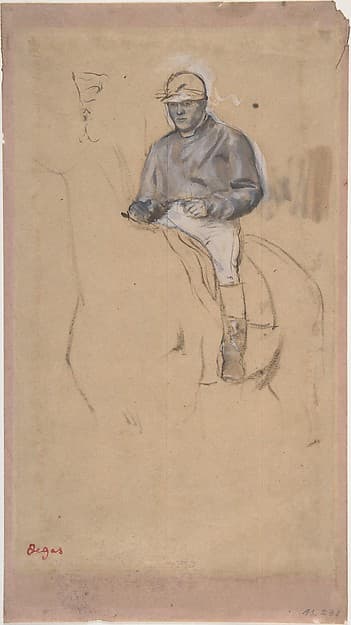 A Jockey on His Horse — Edgar Degas
