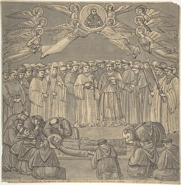 Death of St. Francis, after Giotto, upper Church San Francesco, Assisi — William Young Ottley