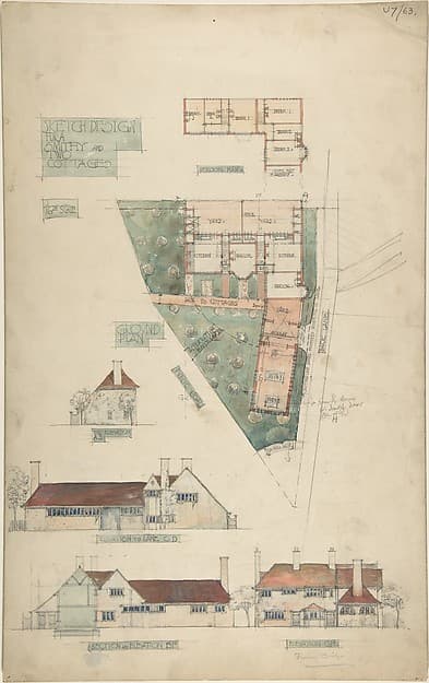 Design for a Smithy and Two Cottages — Charles Edward Mallows