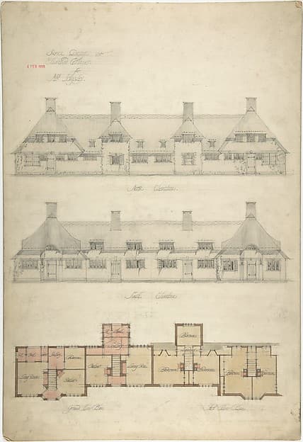 Design for Thatched Cottages for Mrs. Kingsley — Charles Edward Mallows