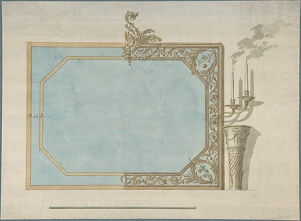 Design for a Oblong Mirror with Sconces — John Yenn