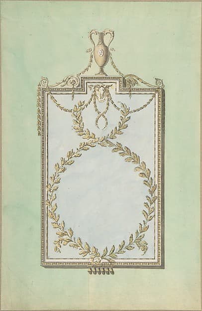 Design for a Mirror Surmounted by a Vase — John Yenn