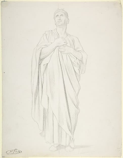 Study of an Apostle, for the painting of the Ascension in Saint-Germain-des-Pres, Paris (1839–1863) — Hippolyte Flandrin