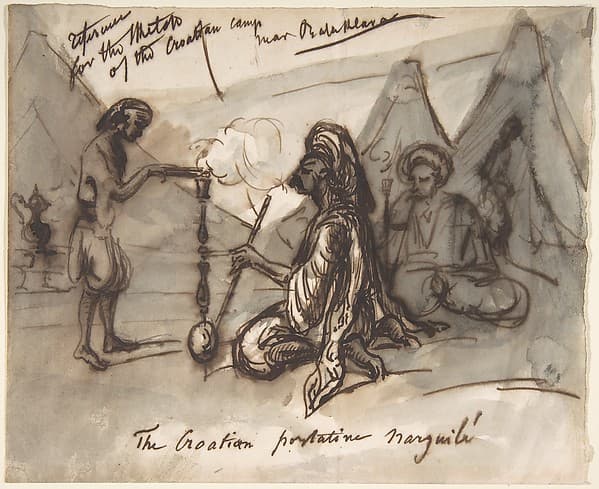 The Croatian Portative Narguilé — Constantin Guys