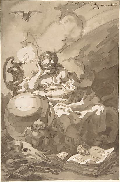 Allegorical Figure of Melancholy — Charles de La Traverse