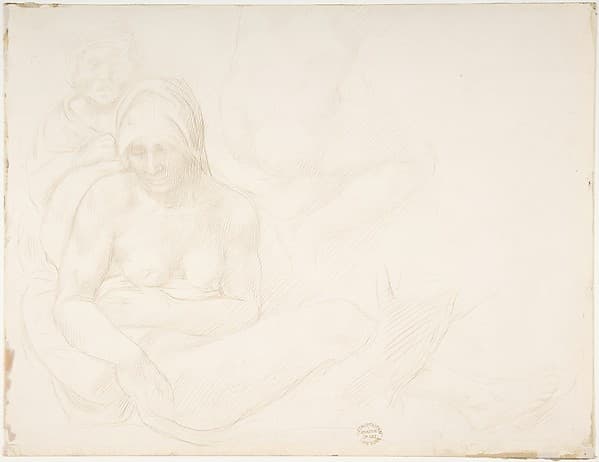 Figures from "The Deluge" of Michelangelo — Alphonse Legros