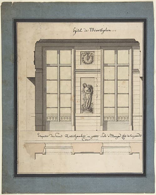 Section and Plan of the Small Dining Room of the Hôtel de Montholon — Jean Jacques Lequeu