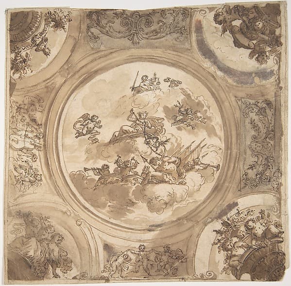 Design for the Decoration of a Ceiling an Allegory of Victory — Daniel Marot the Elder