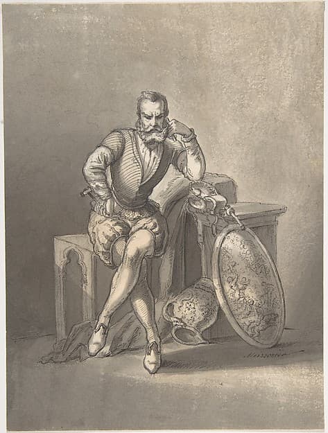 Portrait of a Silversmith, Seated — Ernest Meissonier