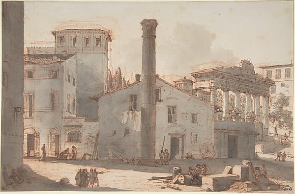 View of the Roman Forum with the Column of Phocas and the Temple of Saturn — Victor Jean Nicolle