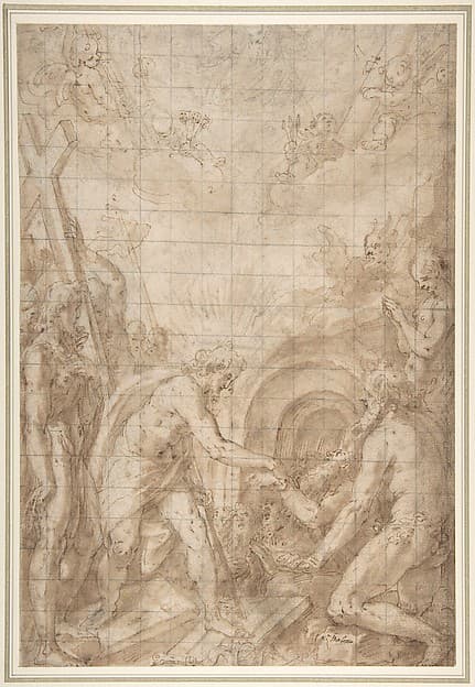 Christ in Limbo:  Design for the Standard of a Confraternity — Filippo Bellini