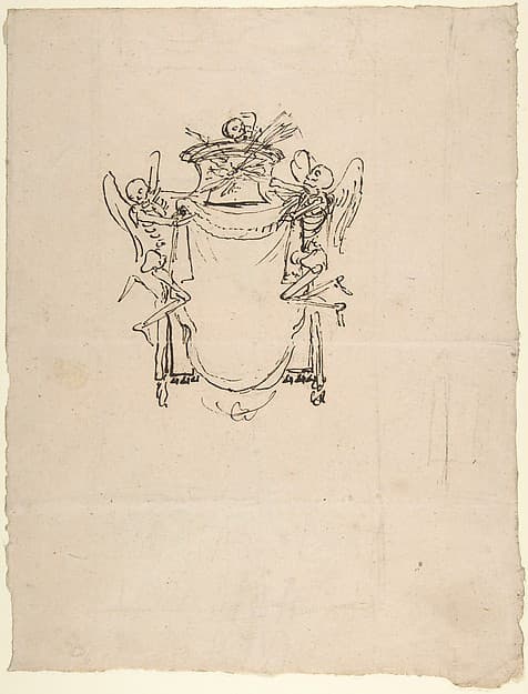 Sketches for a Wall Tomb with Skeletons — Gian Lorenzo Bernini