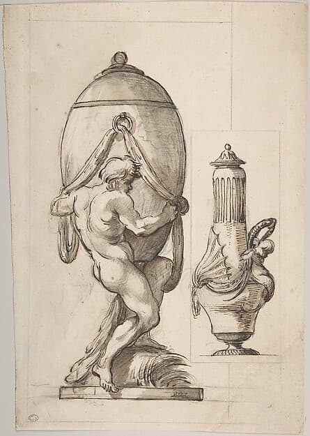 Two Designs for Vases (recto); Variant Design for a Vase (verso) — Ennemond Alexandre Petitot