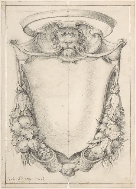 Design for a Cartouche with a Lion's Head and Nimbus — Carlo Bianconi
