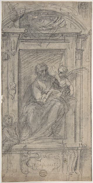 Saint Matthew Seated in a Niche — Fabrizio Boschi
