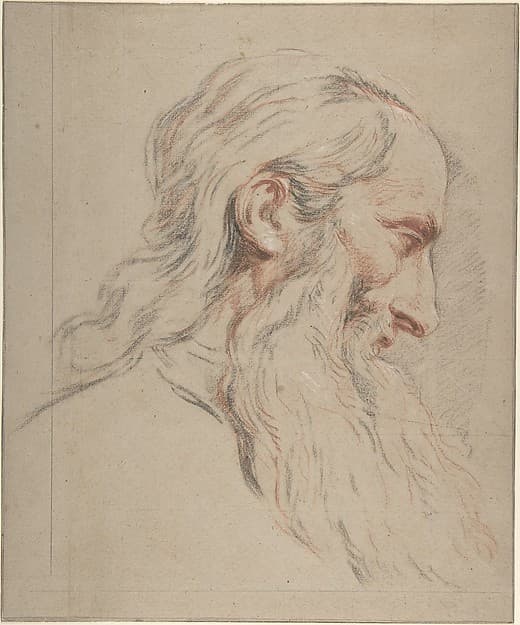 Head of a Bearded Man — Jean Restout le jeune