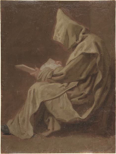 Seated Carthusian Holding an Open Book — Jean Restout le jeune