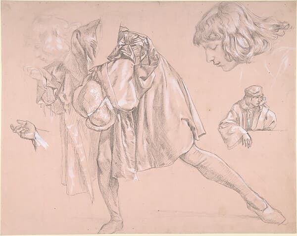 Study of a young man bending forward to kiss a hand, for the painting "The Departure of the Prodigal Son" — James Tissot