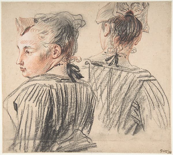 Studies of a Woman Wearing a Cap — Antoine Watteau