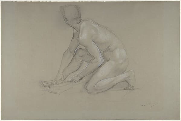 Crouching Nude Male Figure — Paul Baudry