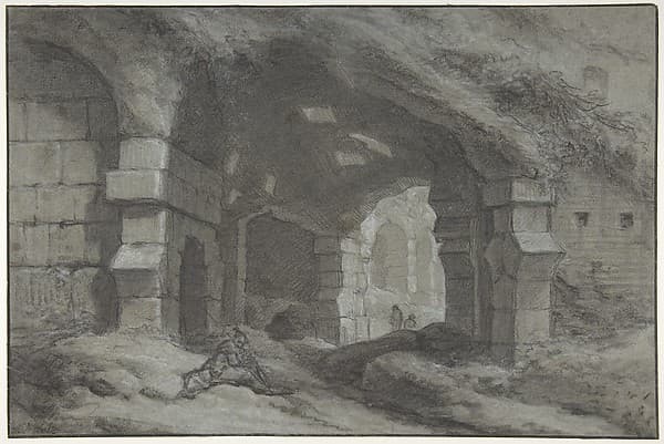 View Within the Colosseum, Rome — Charles Michel Ange Challe