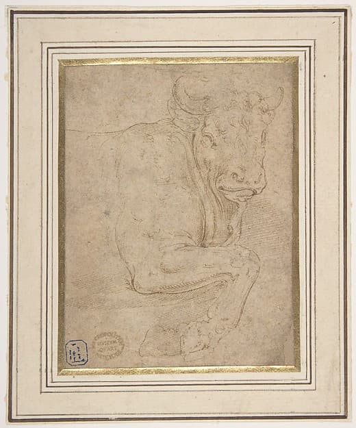 Head and Front Quarters of a Bull — Battista Franco