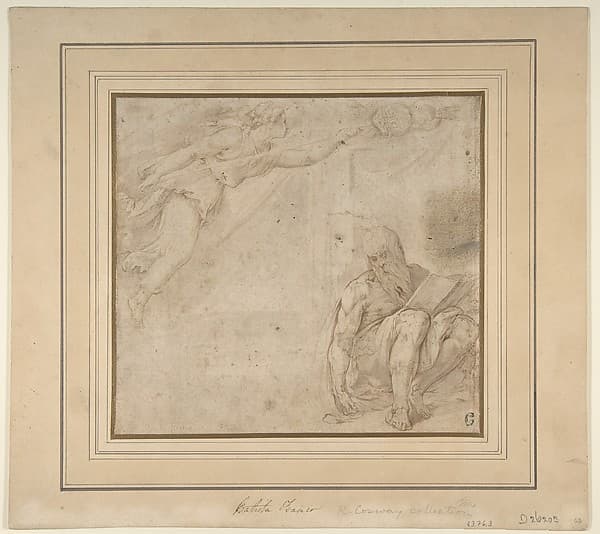 Allegory with a Flying Victory and a Seated Bearded Man with a Book — Battista Franco