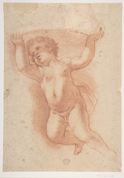 Flying Putto Supporting a Crown — Anton Domenico Gabbiani