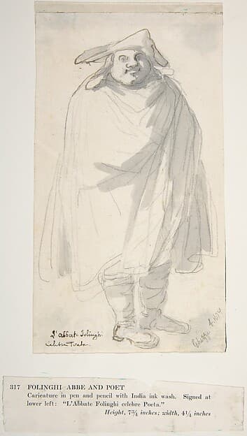 A Caricature of L'Abbate Folinghi — Pier Leone Ghezzi