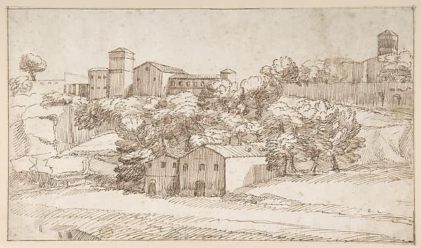 Landscape Study: Surburbs of Rome — Giovanni Francesco Grimaldi