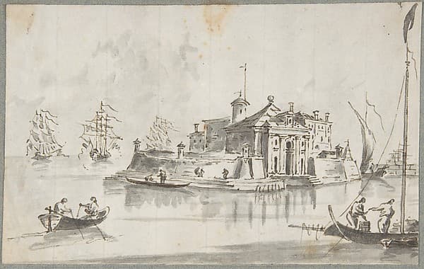 A Port near Venice: Chioggia (?) — Giacomo Guardi