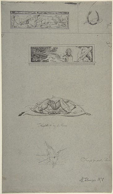 Studies for headpieces and vignettes in the book, Amor und Psyche (Opus V) — Max Klinger