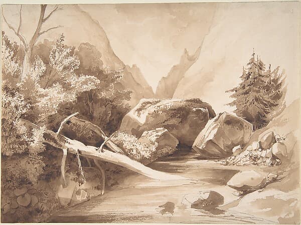 Mountainous Landscape with a Brook — Franz Kobell