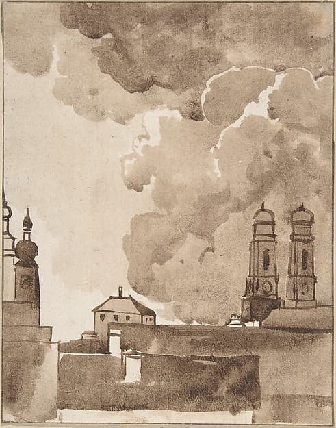 View of Munich with Marienkirche on right — Franz Kobell