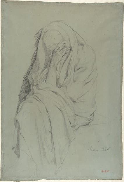 Study for Vieille Italienne (recto); Drapery Study (verso) — Edgar Degas