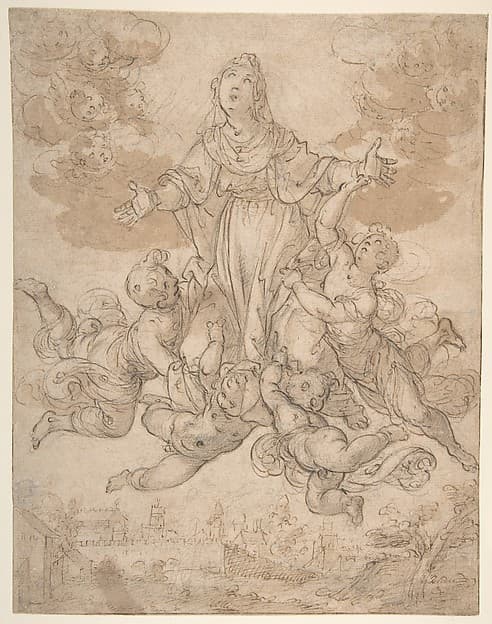 Virgin in Glory with Angels — Aurelio Lomi